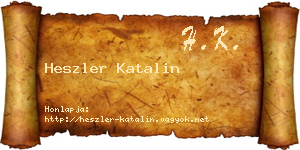 Heszler Katalin névjegykártya
